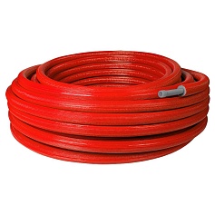 Труба STOUT SPI-0003-001622 16х2,2 (бухта 100 метров) PEX-a из сшитого полиэтилена с кислородным слоем, серая в теплоизоляции (красная)